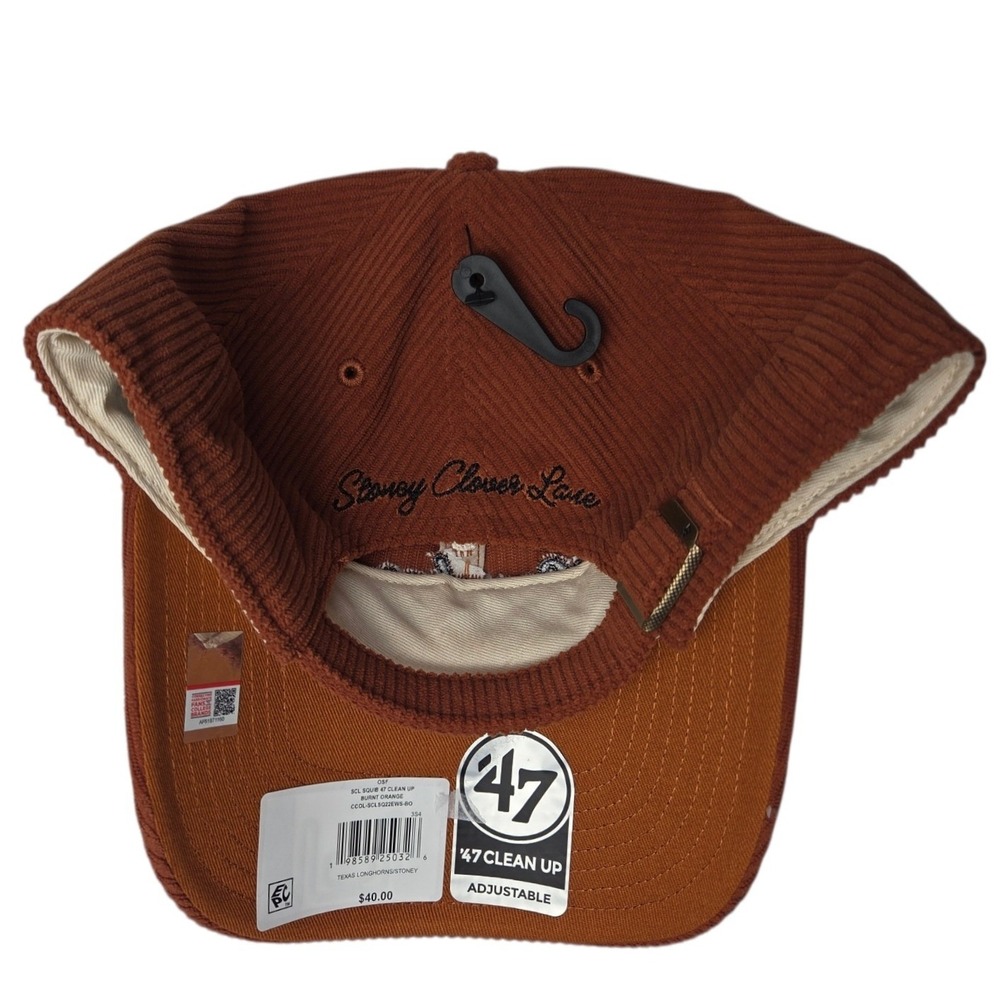 Texas Longhorns Stoney Clover Lane '47 Squib Clean Up Corduroy Hat Orange NEW‎ - Picture 5 of 8